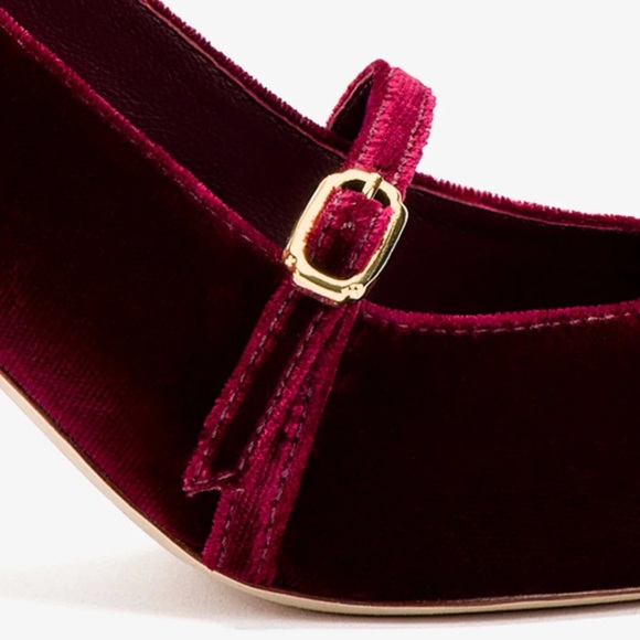 Larroude Ines Pump in Wine Velvet - Picture 5 of 15